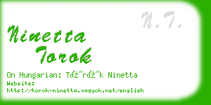 ninetta torok business card